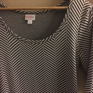 LuLaRoe Nicole Large black and white pattern EUC